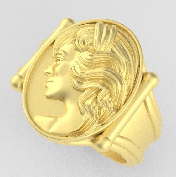 FACE AND CAMEO RING camafeo 3D print model_5