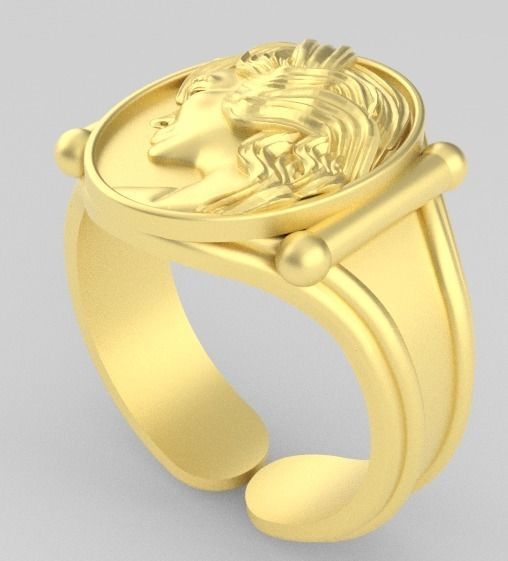 FACE AND CAMEO RING camafeo 3D print model_3