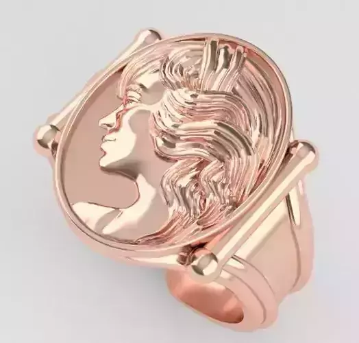 FACE AND CAMEO RING camafeo 3D print model