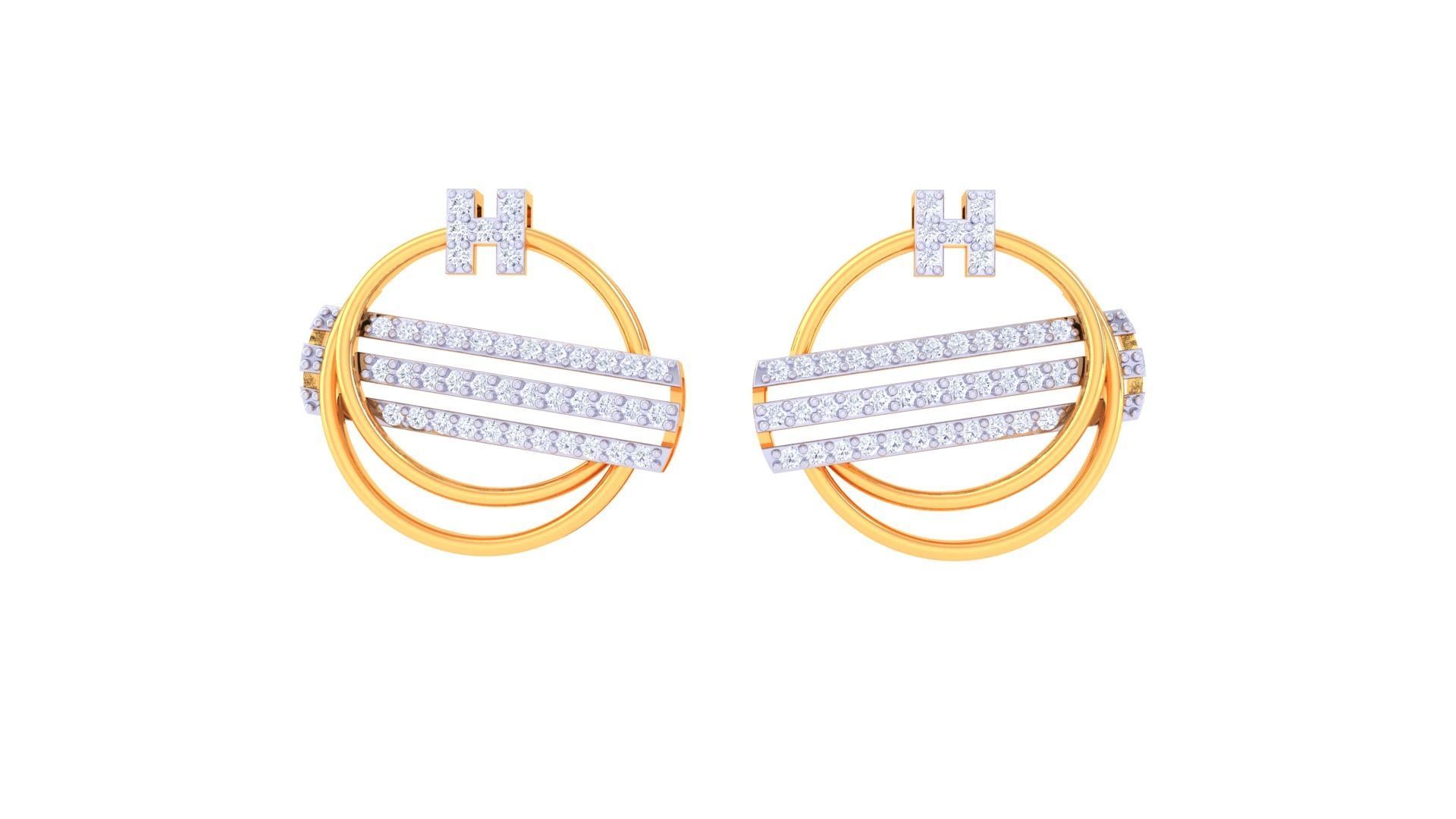 Women Pendant Earrings set 3dm stl obj gltf glb 3mf renders 3D print model_8