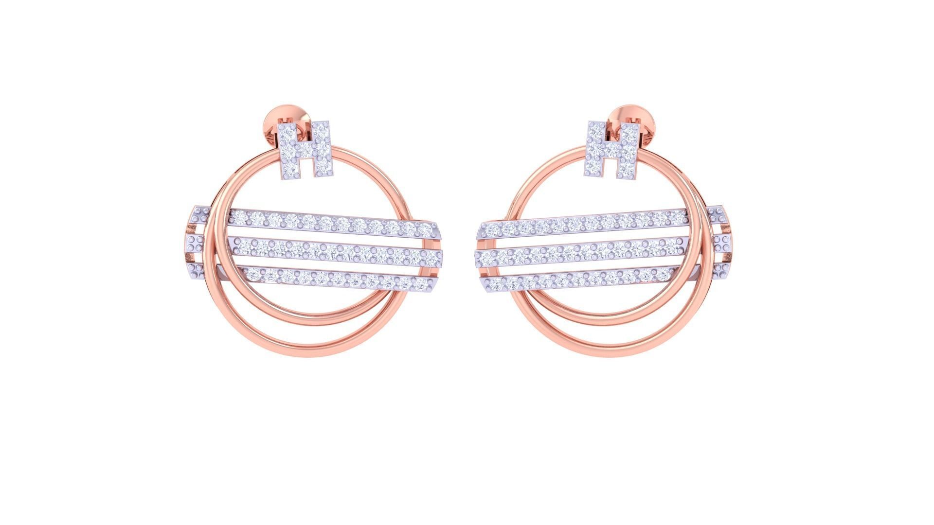 Women Pendant Earrings set 3dm stl obj gltf glb 3mf renders 3D print model_1