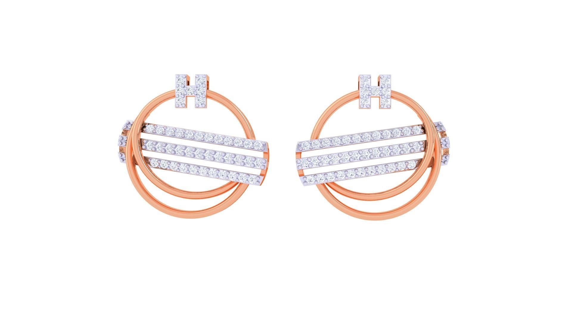 Women Pendant Earrings set 3dm stl obj gltf glb 3mf renders 3D print model_10