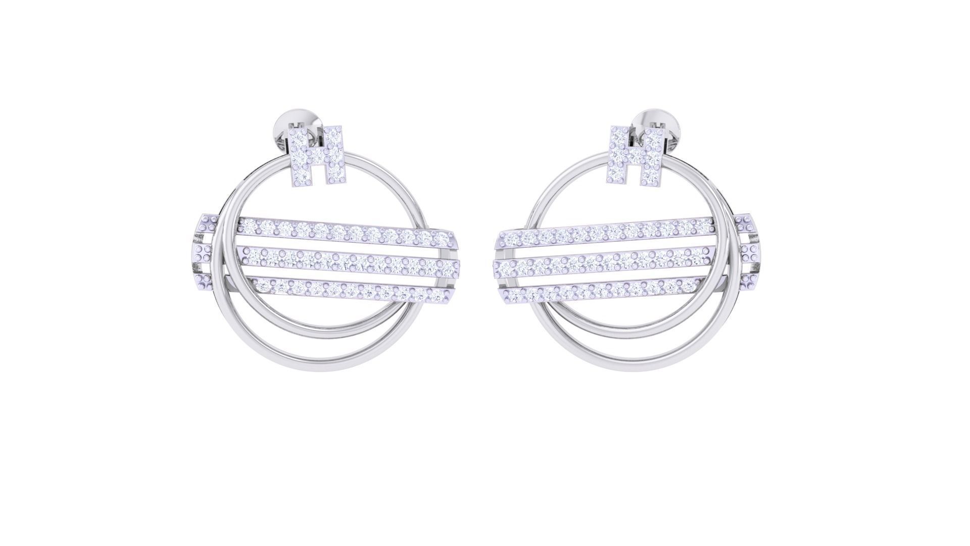 Women Pendant Earrings set 3dm stl obj gltf glb 3mf renders 3D print model_2