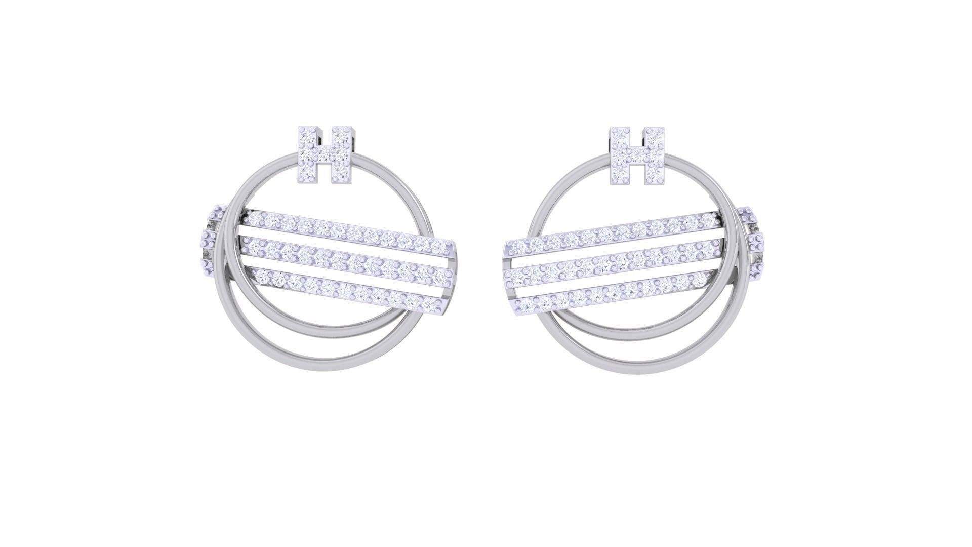 Women Pendant Earrings set 3dm stl obj gltf glb 3mf renders 3D print model_9