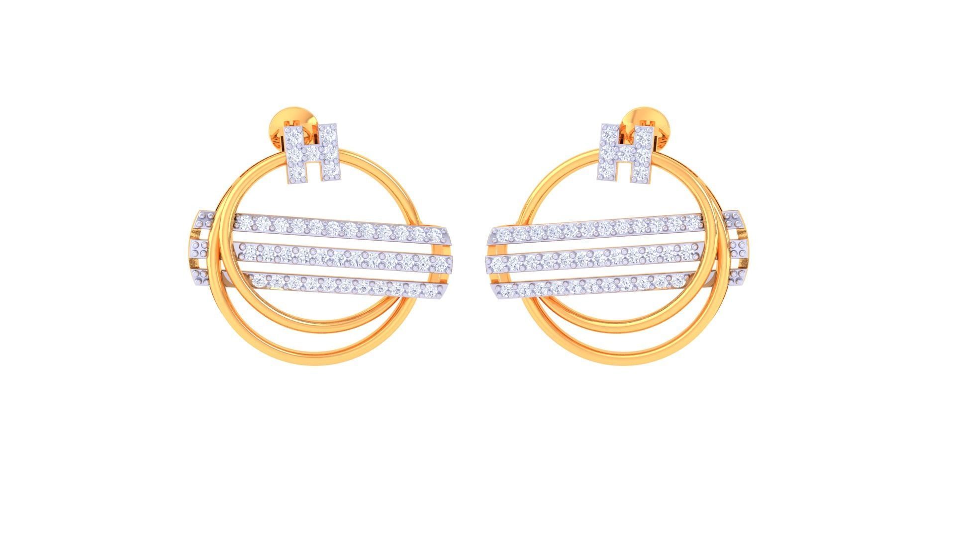 Women Pendant Earrings set 3dm stl obj gltf glb 3mf renders 3D print model_5