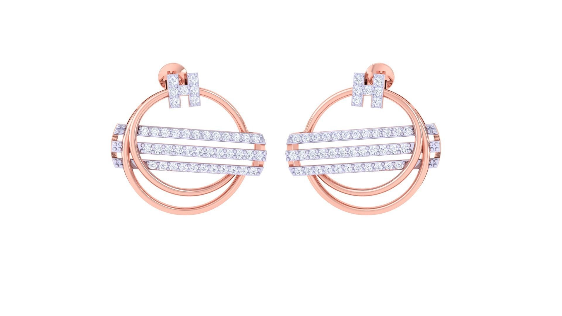 Women Pendant Earrings set 3dm stl obj gltf glb 3mf renders 3D print model_3