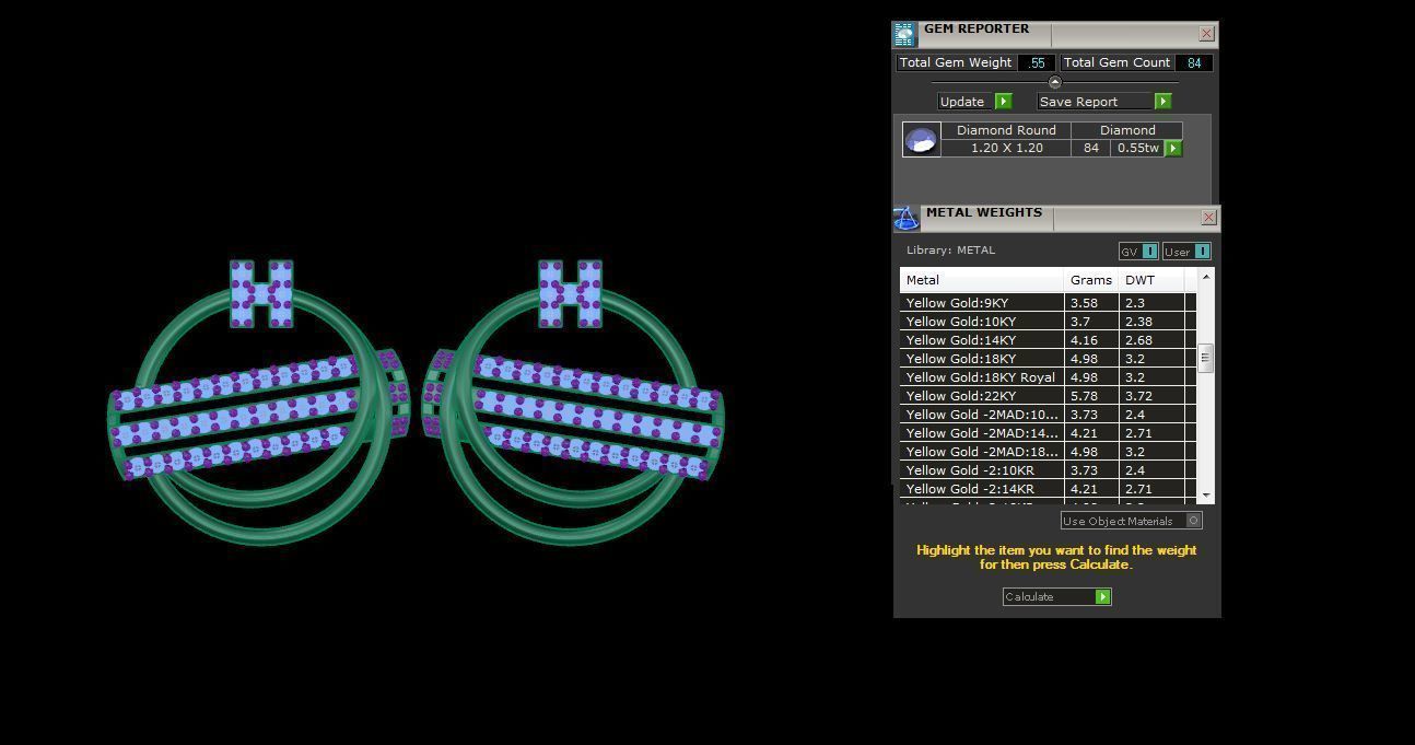 Women Pendant Earrings set 3dm stl obj gltf glb 3mf renders 3D print model_4