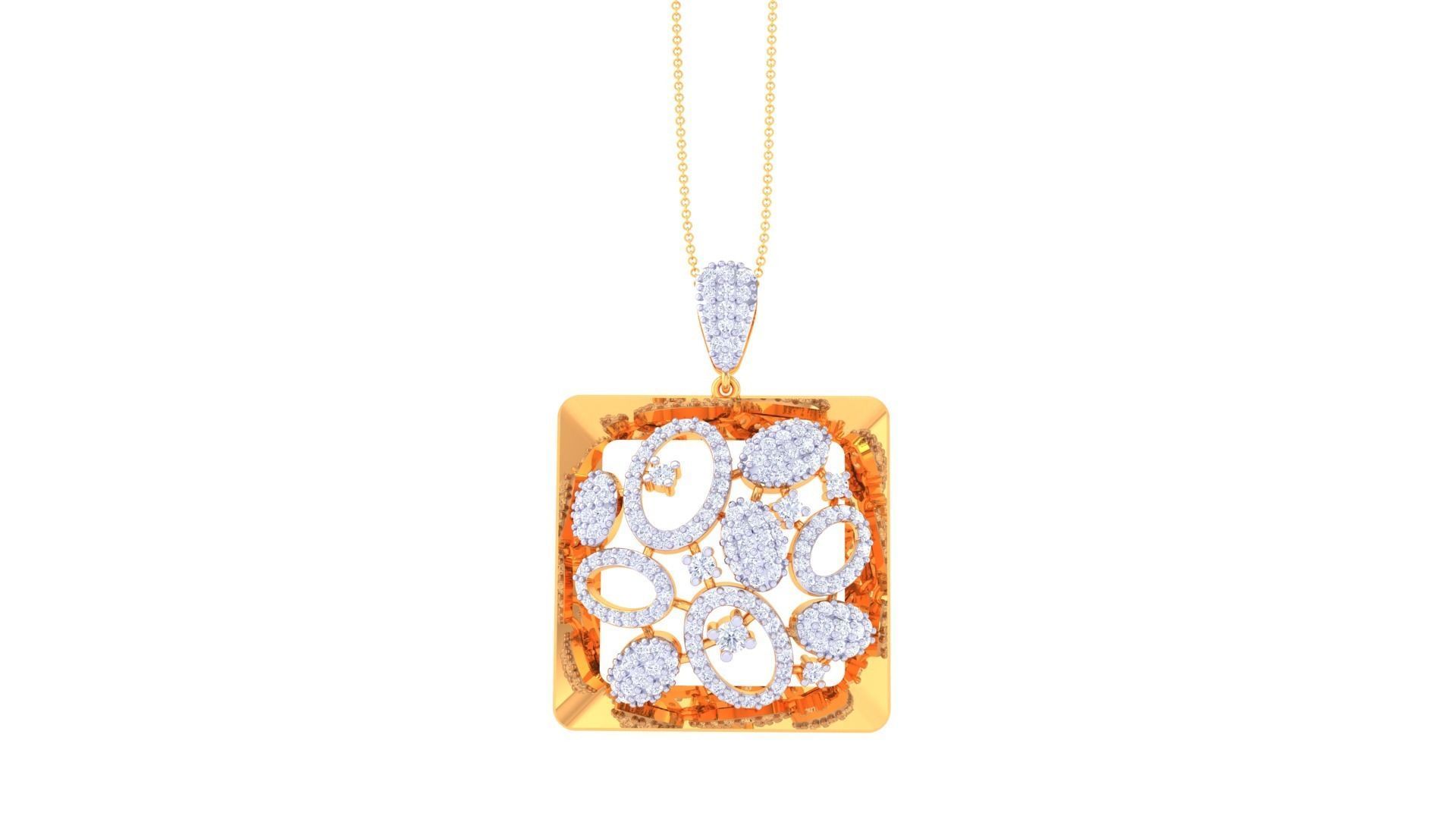 Women Pendant Earrings set 3dm stl obj gltf glb 3mf renders 3D print model_22