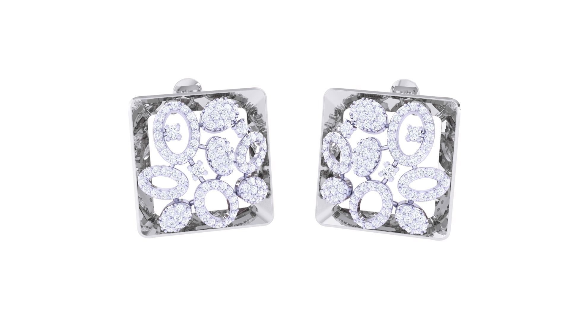 Women Pendant Earrings set 3dm stl obj gltf glb 3mf renders 3D print model_2