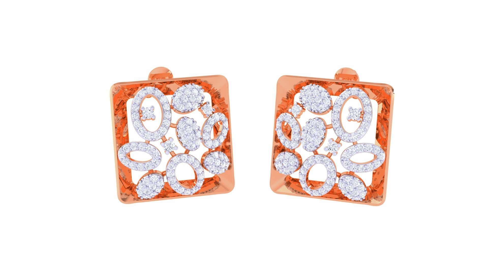 Women Pendant Earrings set 3dm stl obj gltf glb 3mf renders 3D print model_7