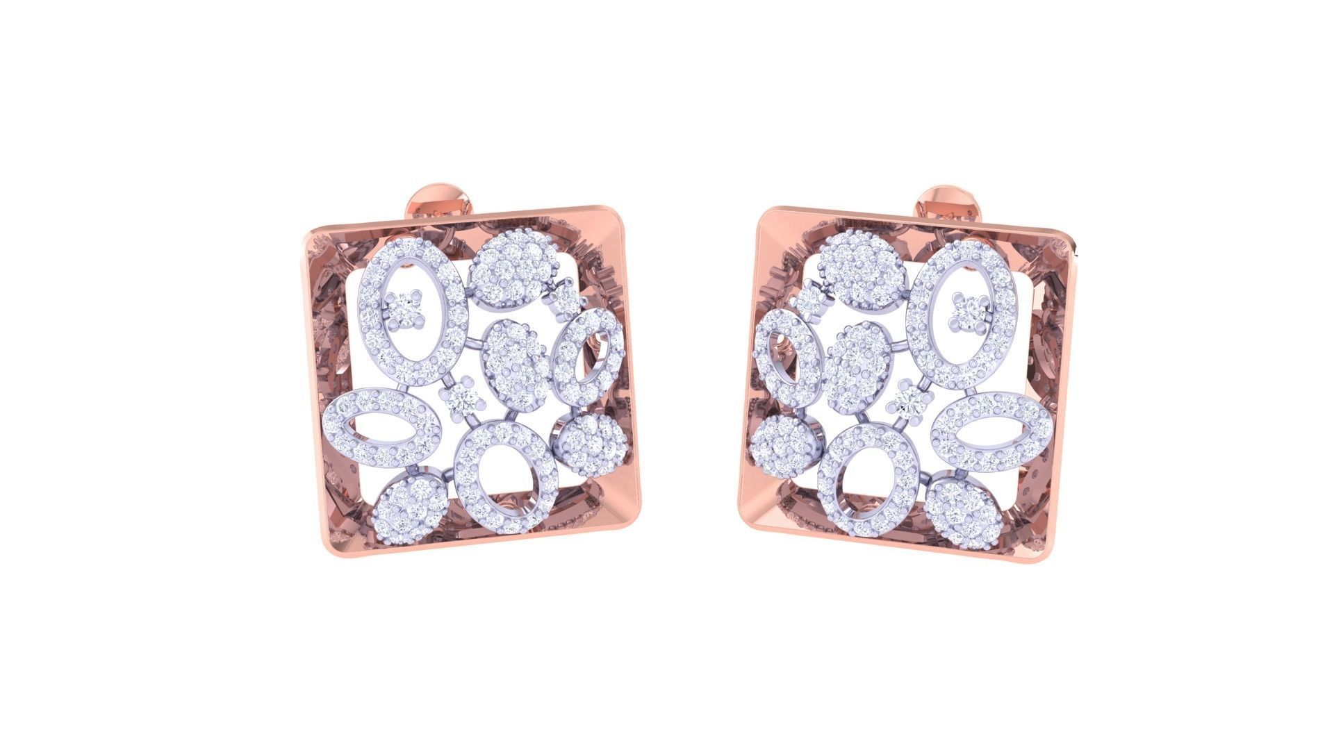 Women Pendant Earrings set 3dm stl obj gltf glb 3mf renders 3D print model_3