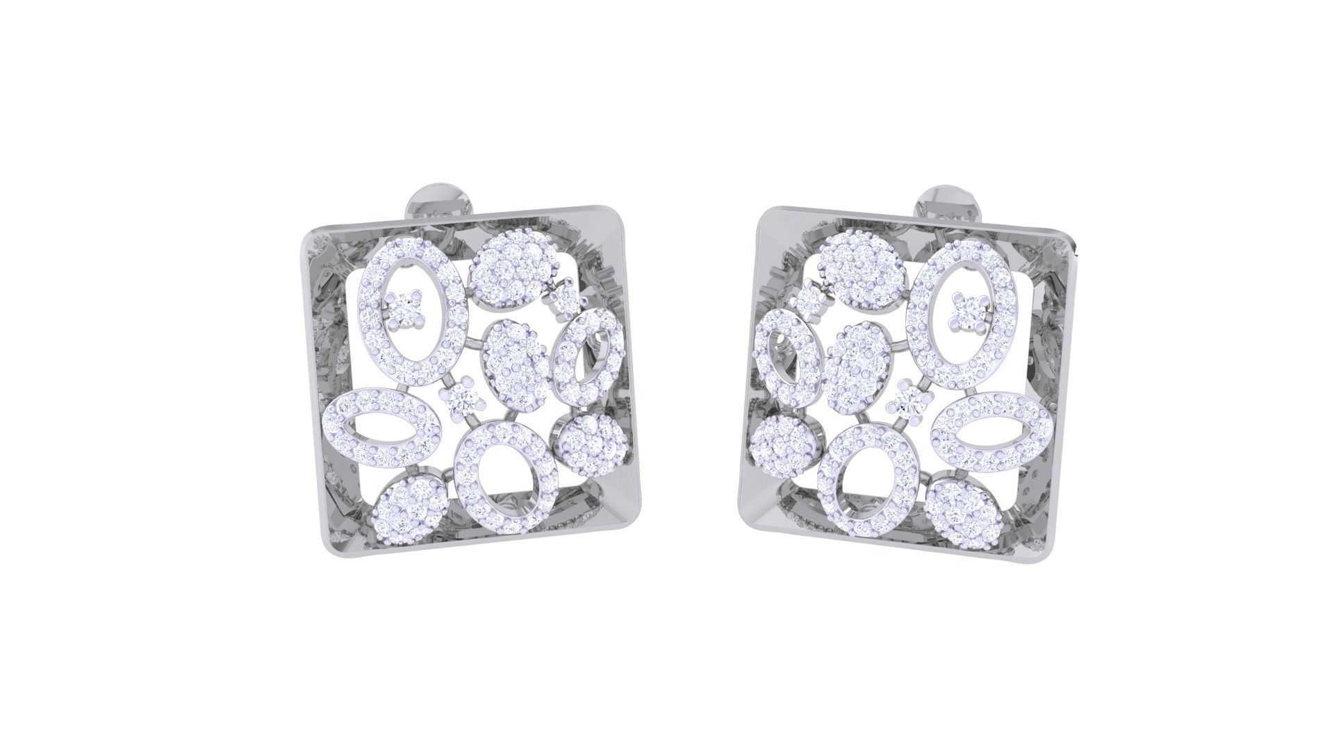 Women Pendant Earrings set 3dm stl obj gltf glb 3mf renders 3D print model_6