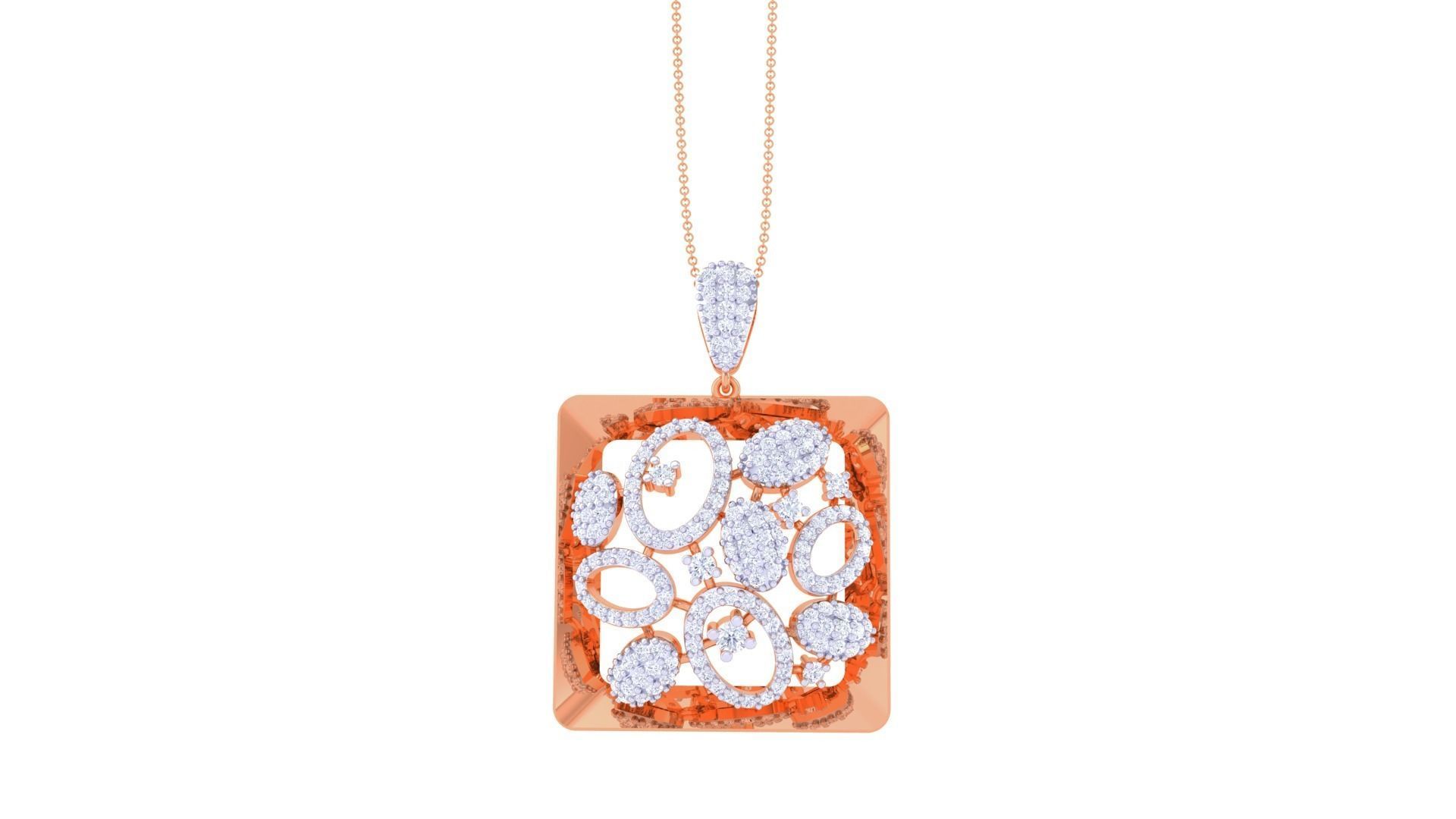 Women Pendant Earrings set 3dm stl obj gltf glb 3mf renders 3D print model_24