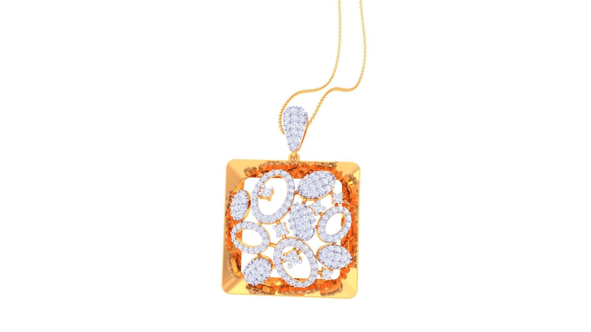 Women Pendant Earrings set 3dm stl obj gltf glb 3mf renders 3D print model_19