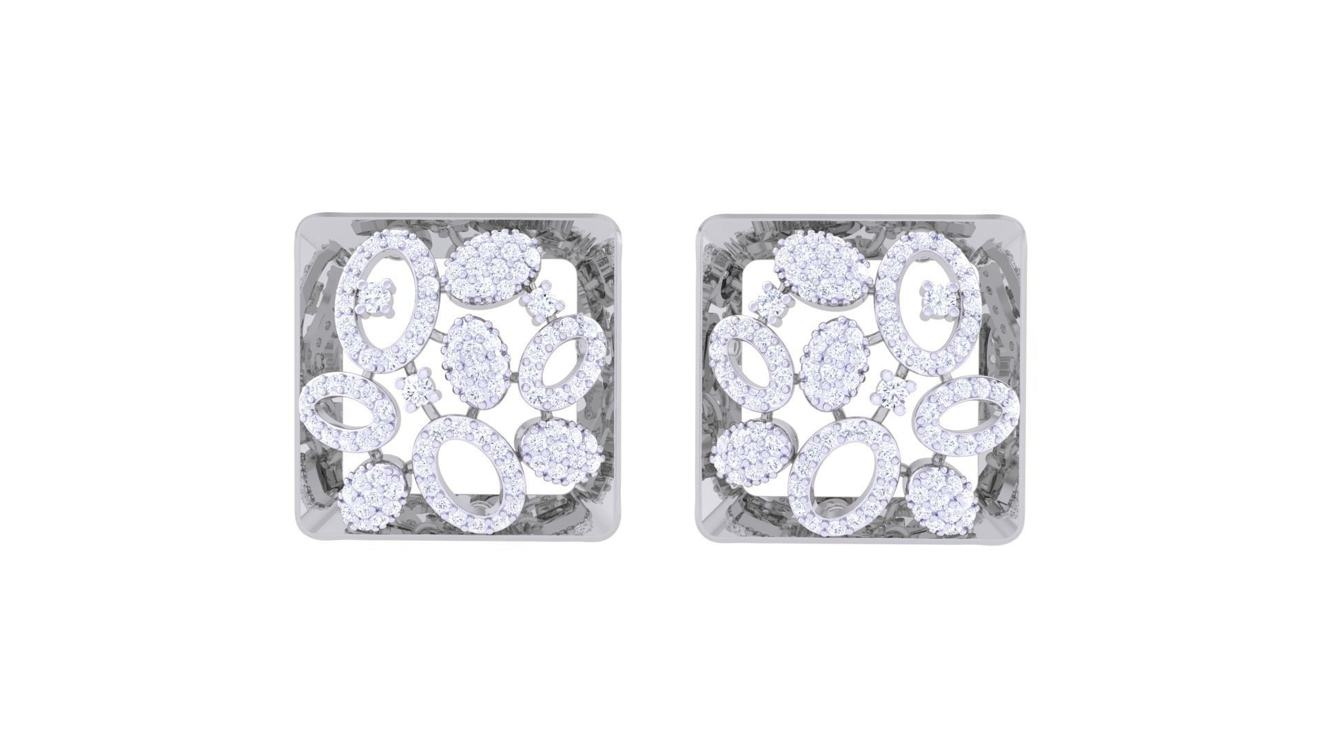 Women Pendant Earrings set 3dm stl obj gltf glb 3mf renders 3D print model_9