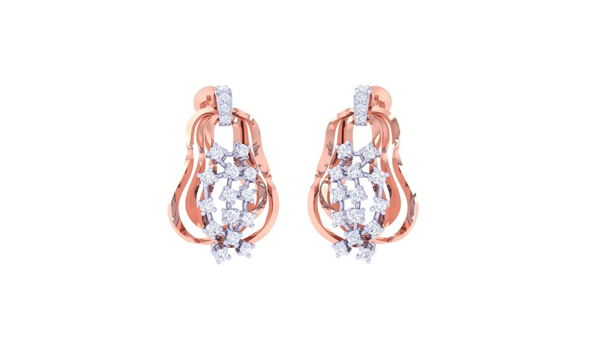 Women Pendant Earrings set 3dm stl obj gltf glb 3mf renders 3D print model_3