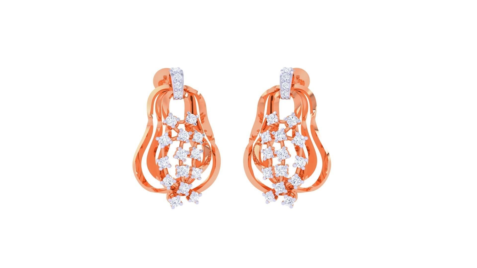 Women Pendant Earrings set 3dm stl obj gltf glb 3mf renders 3D print model_7