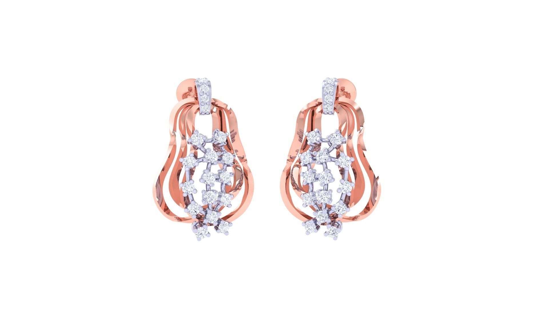 Women Pendant Earrings set 3dm stl obj gltf glb 3mf renders 3D print model_1