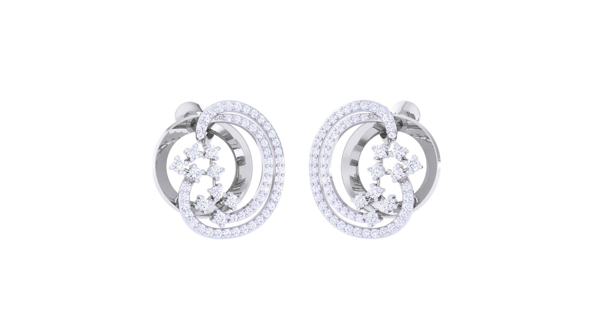 Women Pendant Earrings set 3dm stl obj gltf glb 3mf renders 3D print model_2