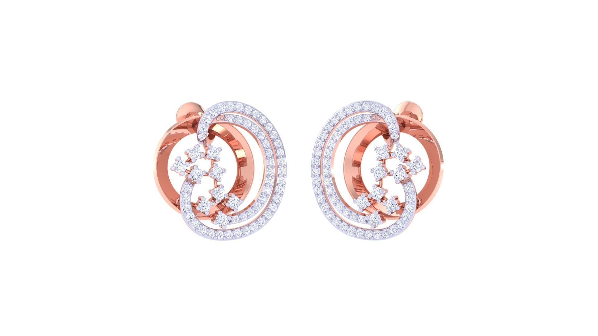 Women Pendant Earrings set 3dm stl obj gltf glb 3mf renders 3D print model_1