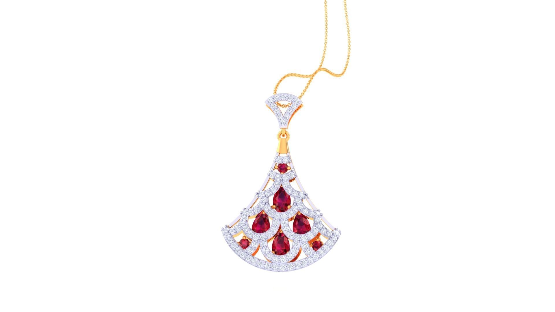 Women Pendant Earrings set 3dm stl obj gltf glb 3mf renders 3D print model_19