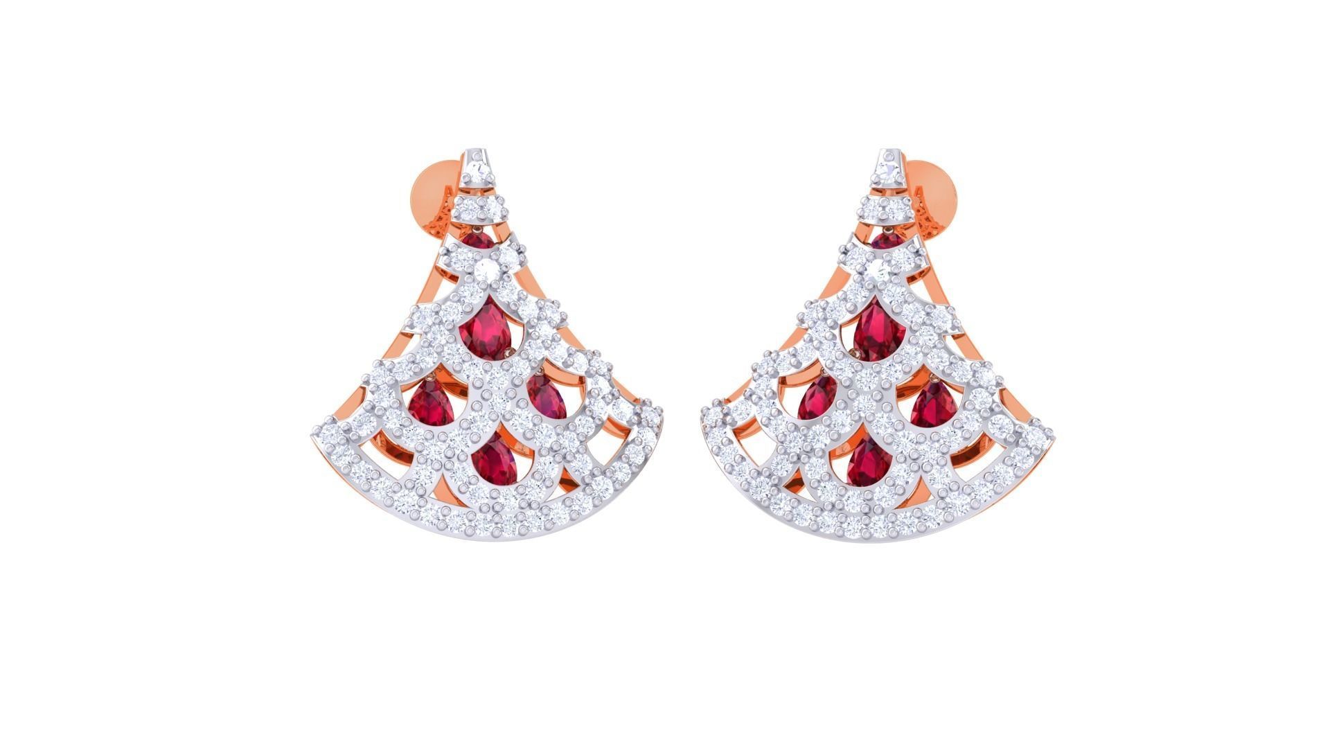 Women Pendant Earrings set 3dm stl obj gltf glb 3mf renders 3D print model_7