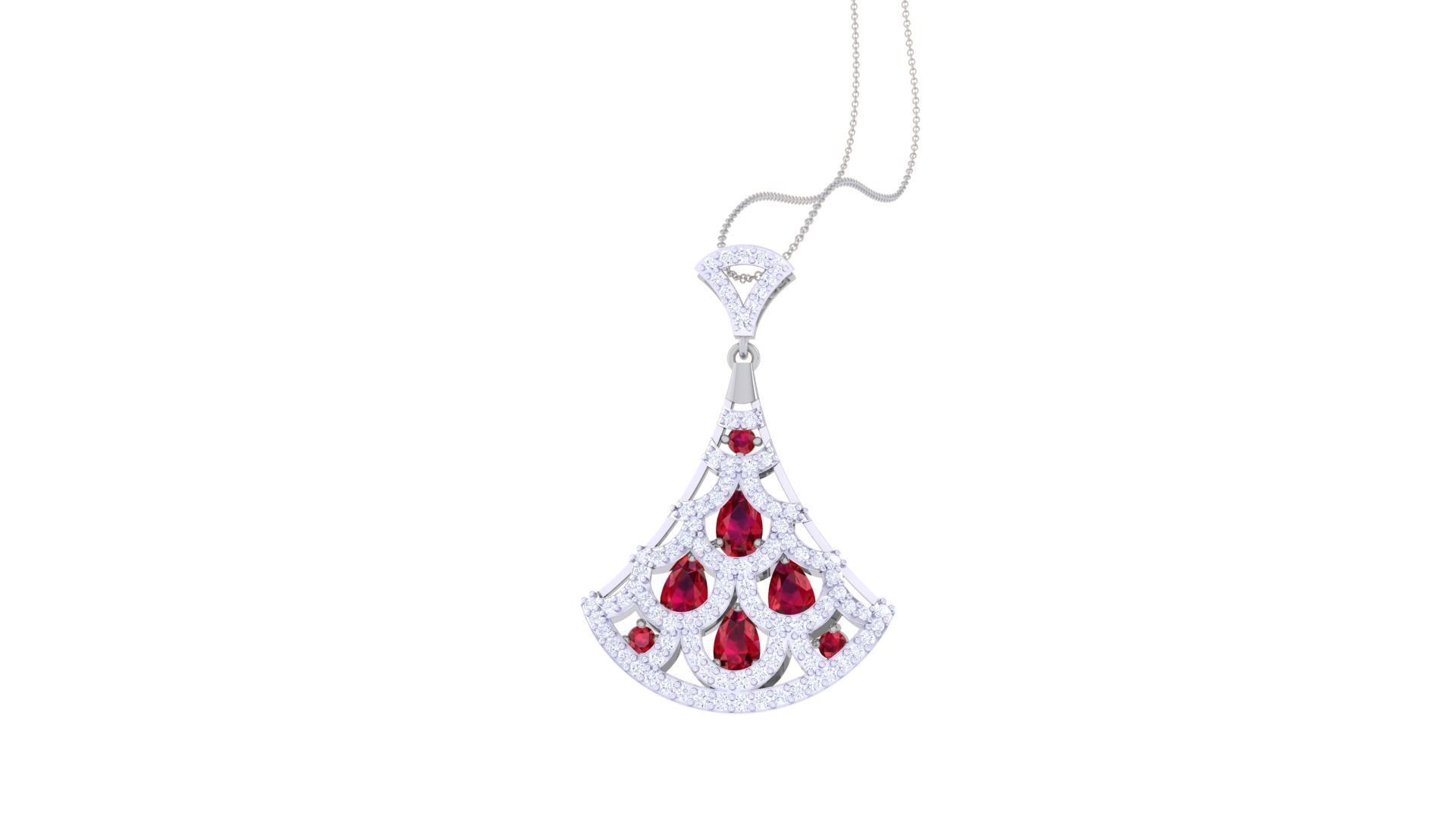 Women Pendant Earrings set 3dm stl obj gltf glb 3mf renders 3D print model_20