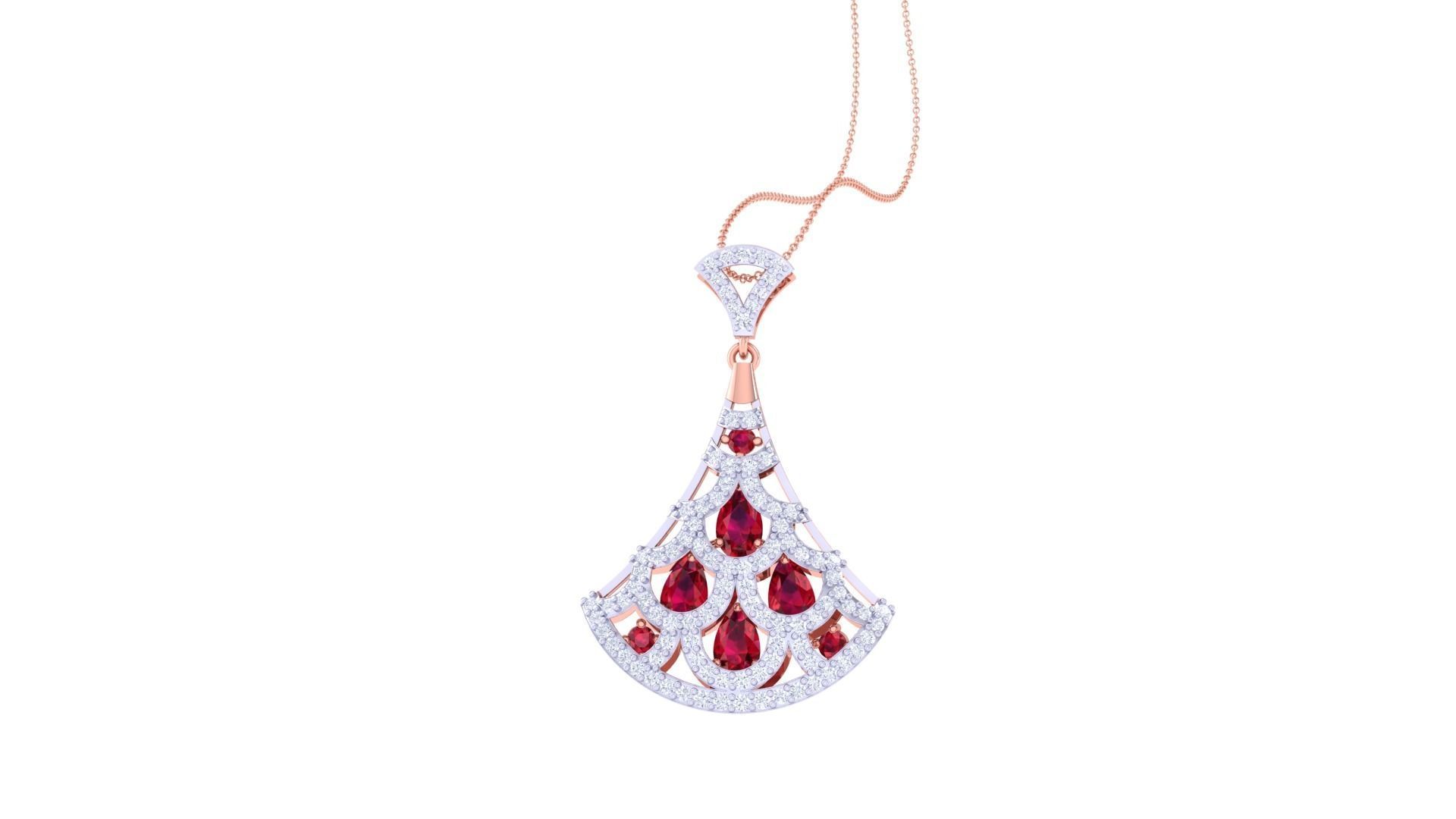 Women Pendant Earrings set 3dm stl obj gltf glb 3mf renders 3D print model_15