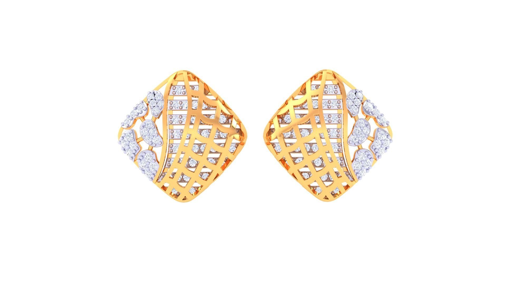 Mesh Women Pendant Earrings set 3dm stl obj gltf glb 3mf renders 3D print model_9