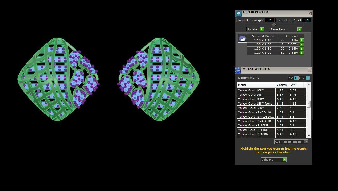 Mesh Women Pendant Earrings set 3dm stl obj gltf glb 3mf renders 3D print model_4