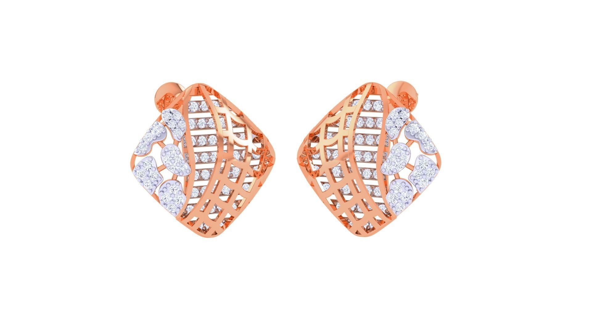 Mesh Women Pendant Earrings set 3dm stl obj gltf glb 3mf renders 3D print model_7