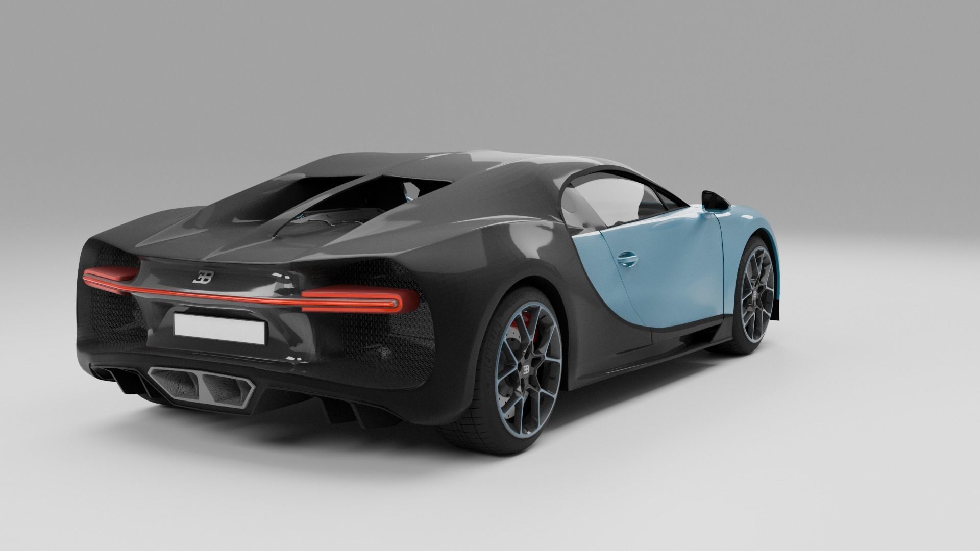 Bugatti Chiron with interrior  Game-ready 3D model_4