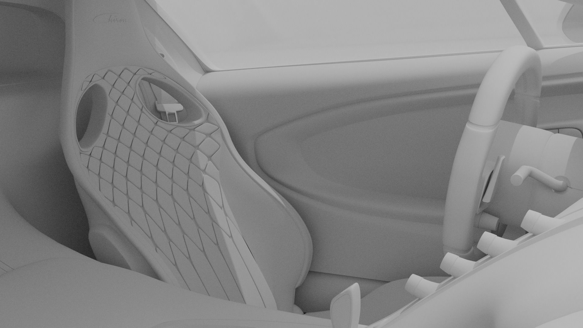 Bugatti Chiron with interrior  Game-ready 3D model_18