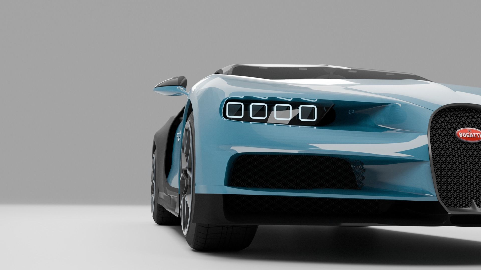 Bugatti Chiron with interrior  Game-ready 3D model_7