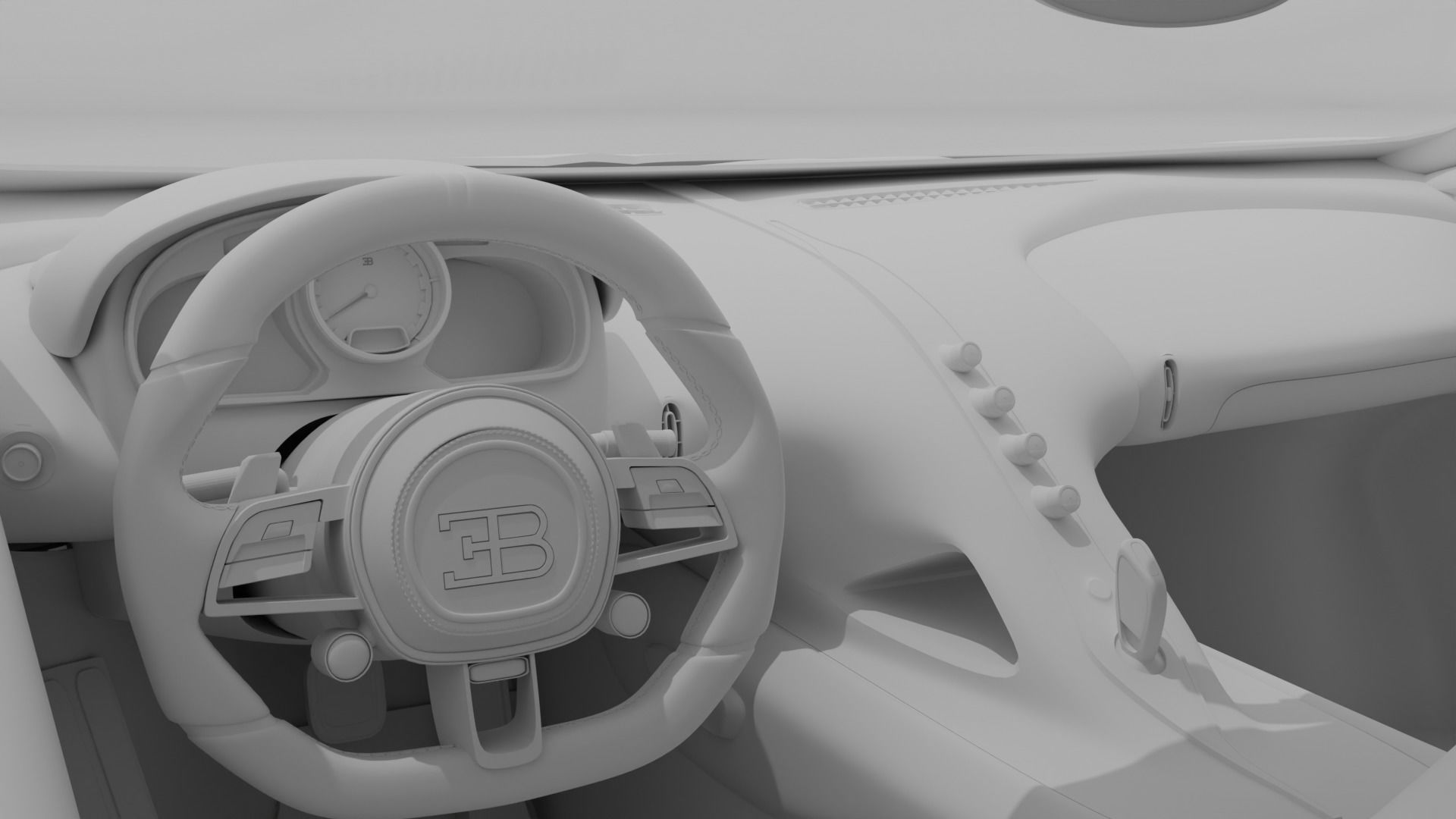 Bugatti Chiron with interrior  Game-ready 3D model_14