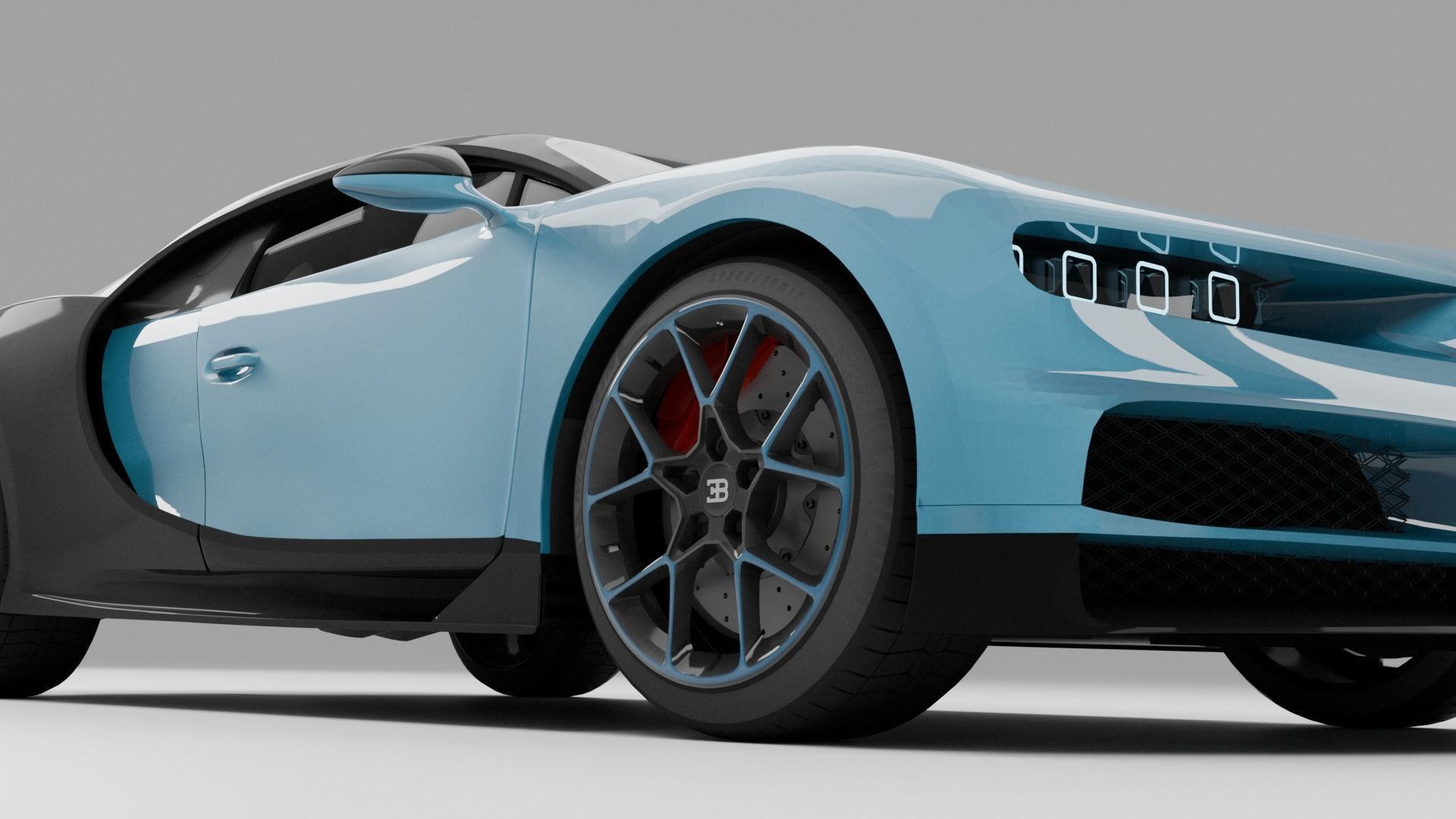 Bugatti Chiron with interrior  Game-ready 3D model_9