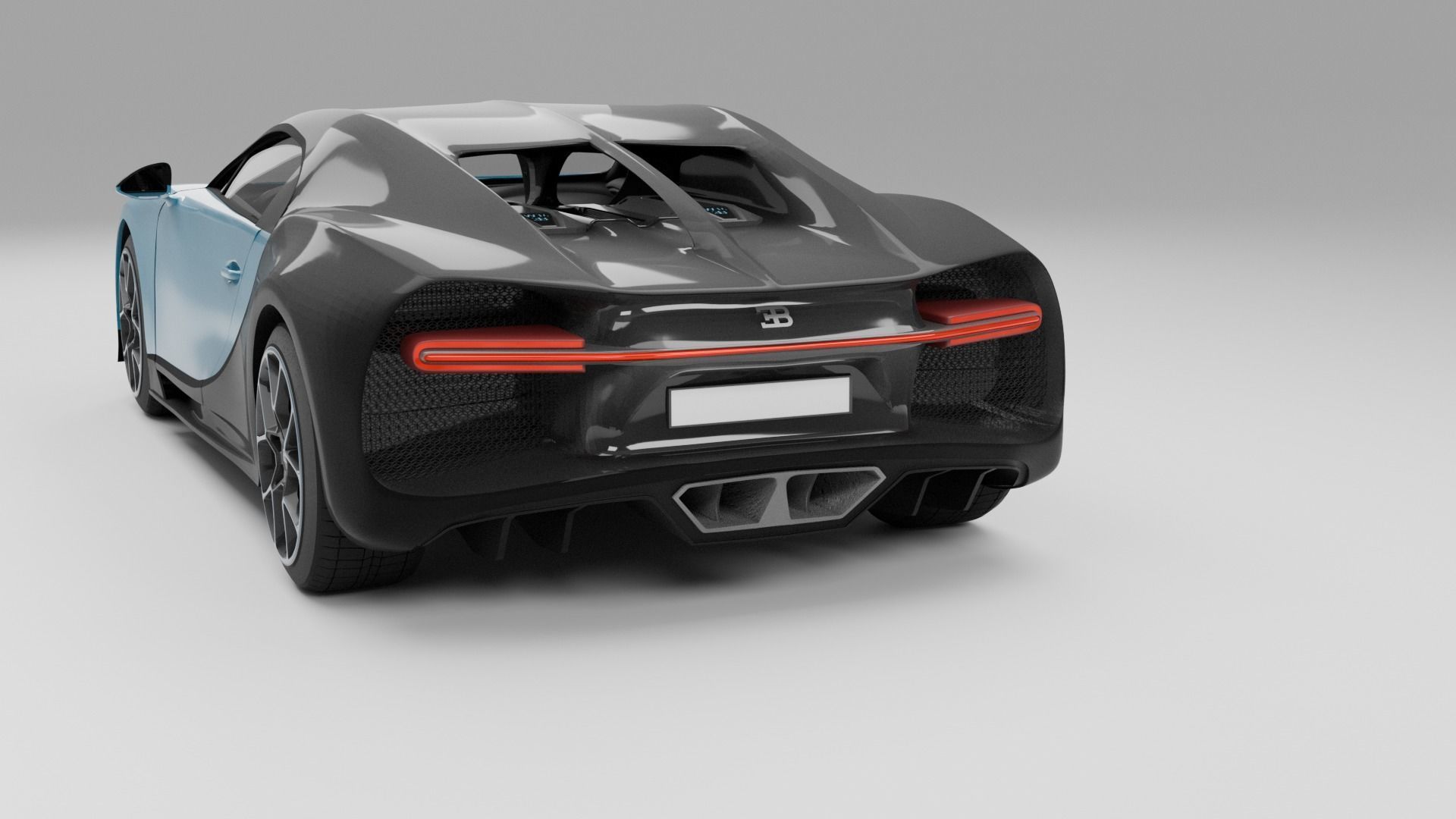 Bugatti Chiron with interrior  Game-ready 3D model_10