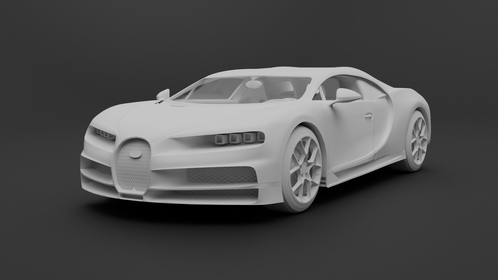 Bugatti Chiron with interrior  Game-ready 3D model_2