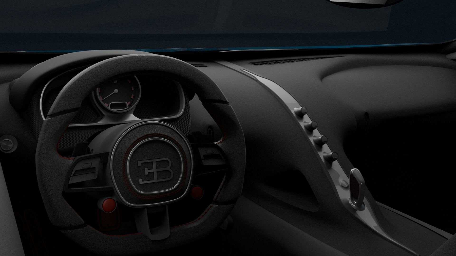 Bugatti Chiron with interrior  Game-ready 3D model_13