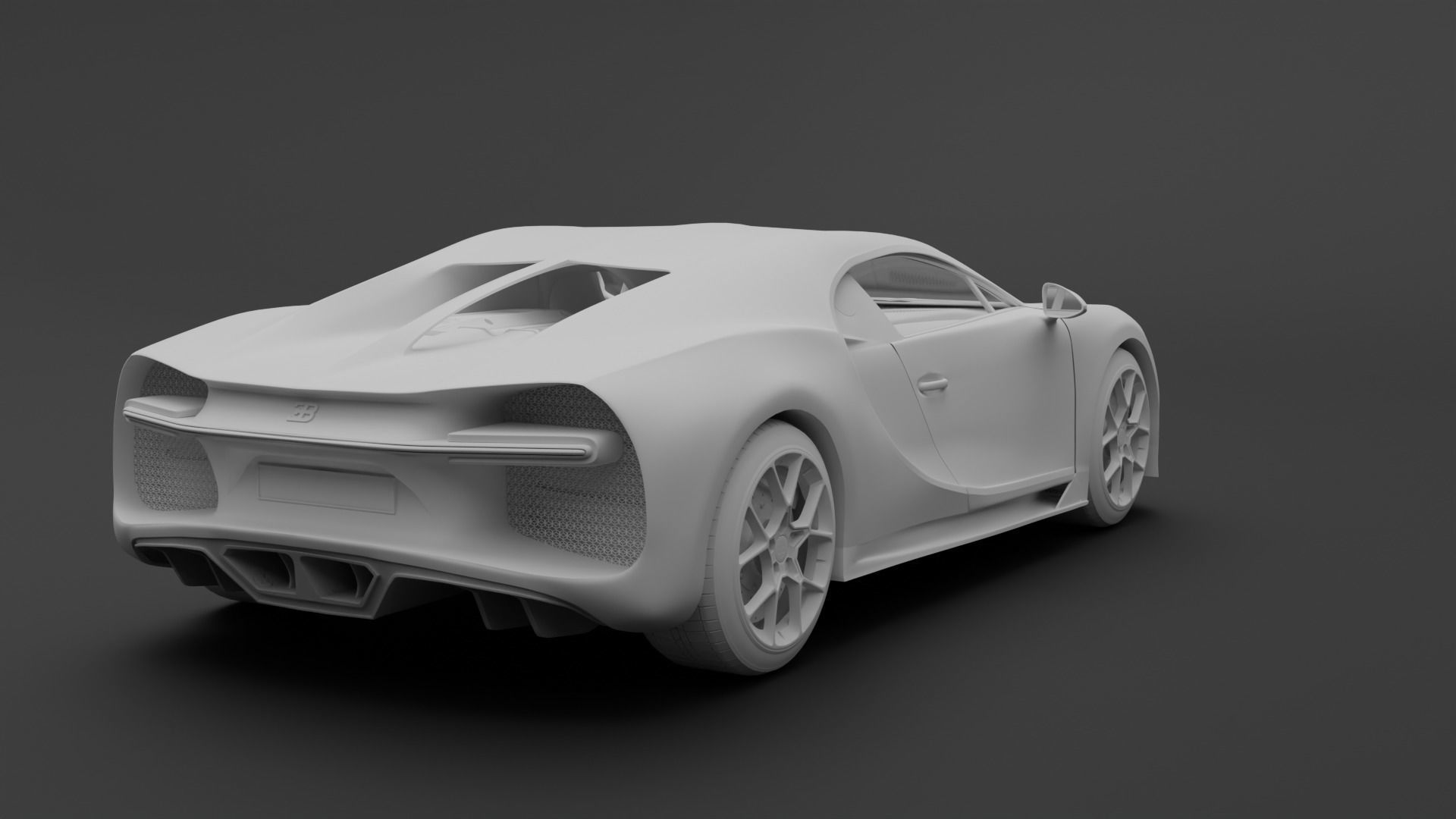 Bugatti Chiron with interrior  Game-ready 3D model_5