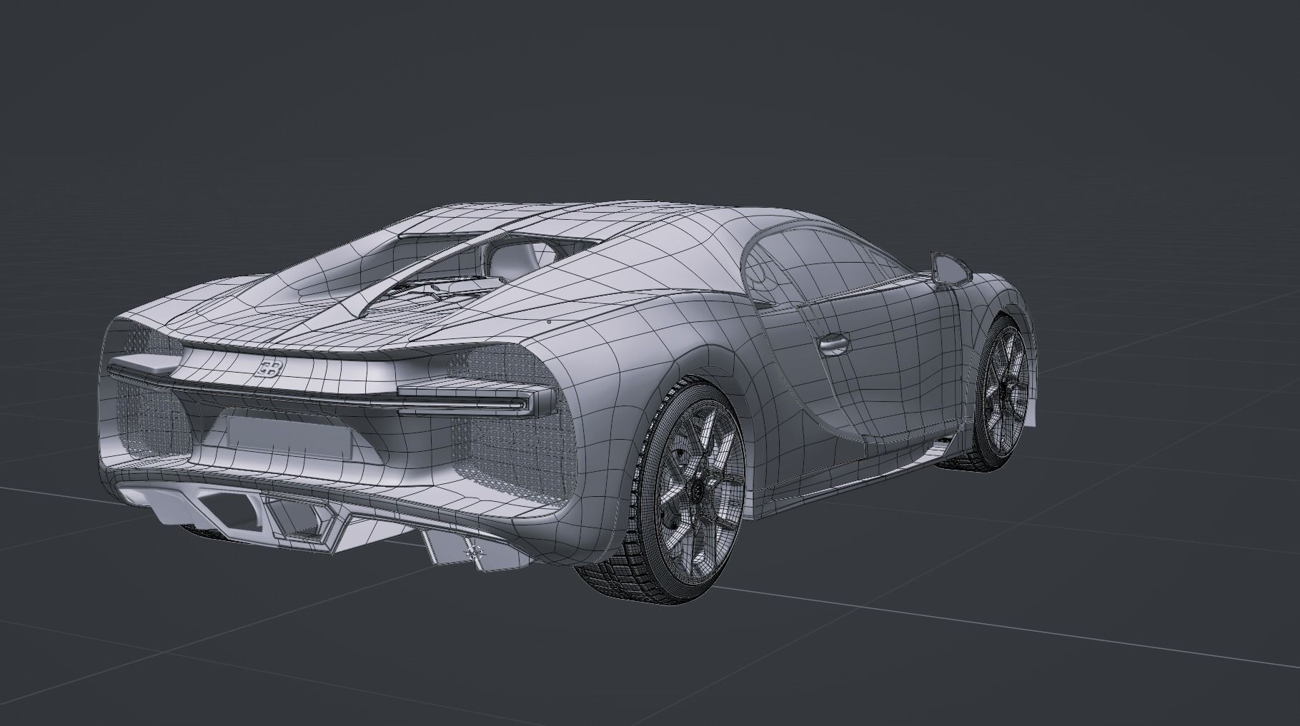 Bugatti Chiron with interrior  Game-ready 3D model_6