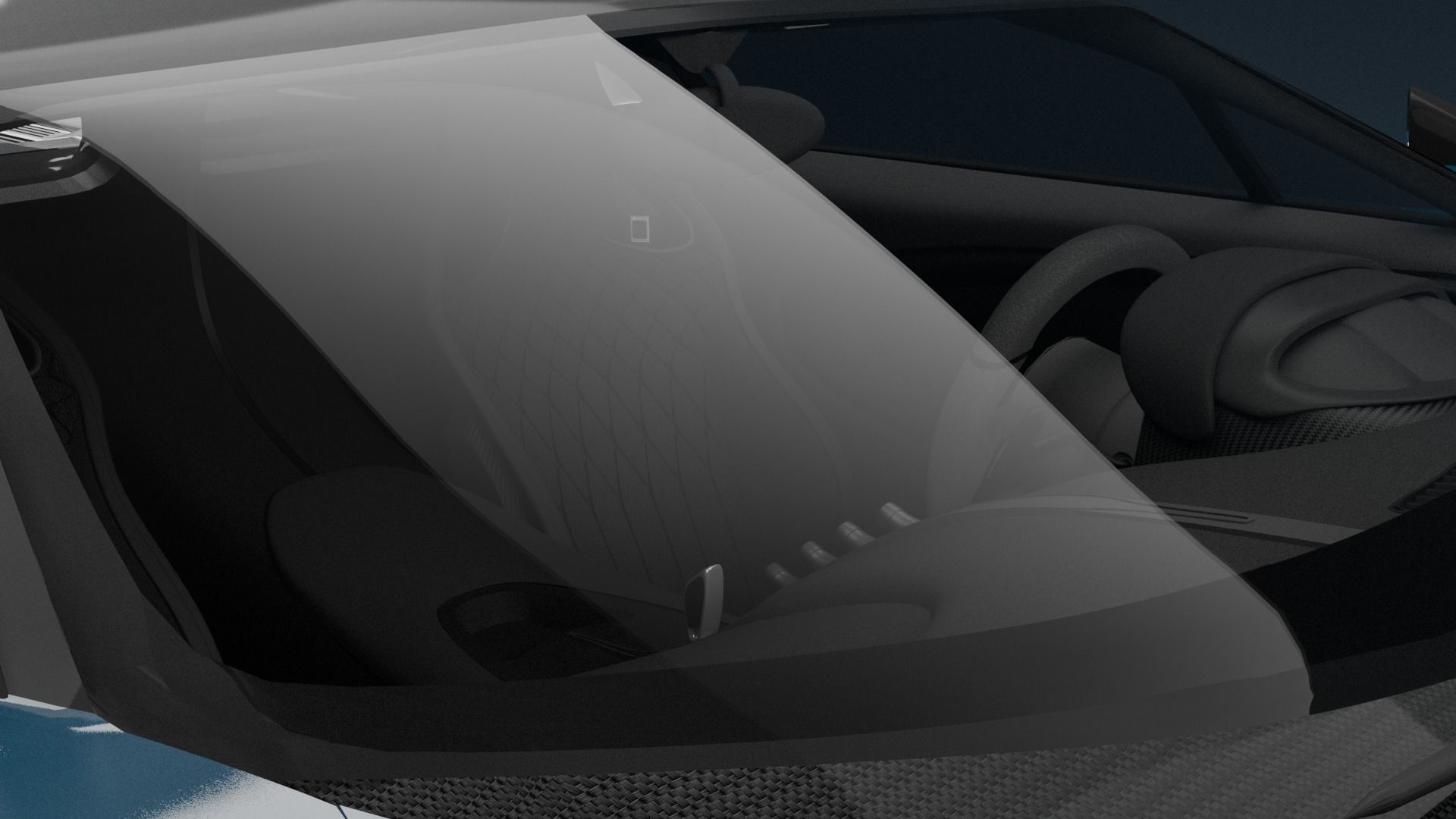 Bugatti Chiron with interrior  Game-ready 3D model_12