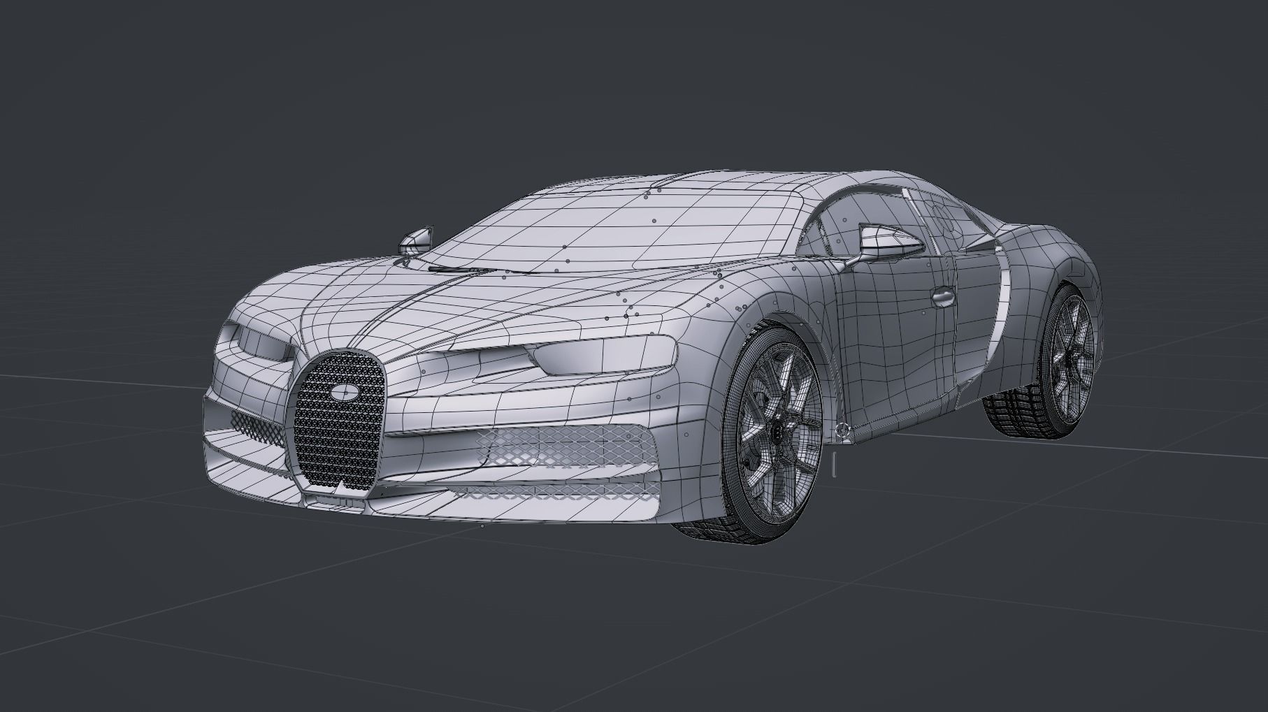 Bugatti Chiron with interrior  Game-ready 3D model_3