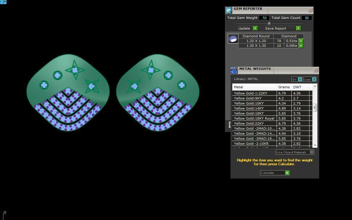 Star Diamond Head Women Pendant Earrings set 3dm stl obj gltf 3D print model_5