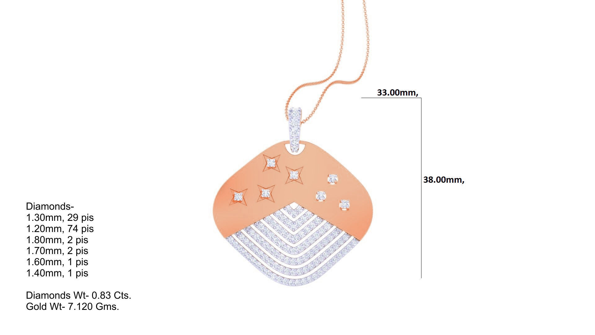 Star Diamond Head Women Pendant Earrings set 3dm stl obj gltf 3D print model_18