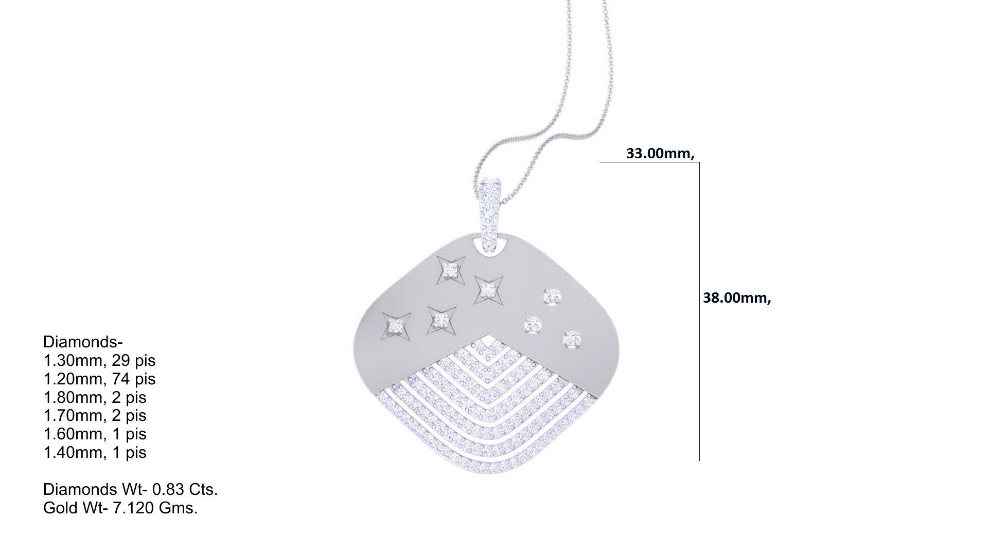 Star Diamond Head Women Pendant Earrings set 3dm stl obj gltf 3D print model_17