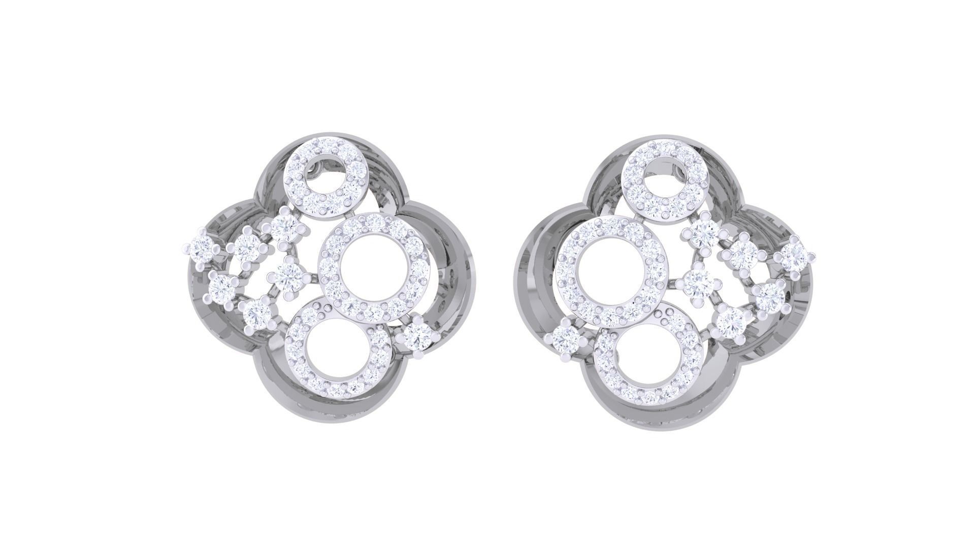 Flower Women Pendant Earrings set 3dm stl obj gltf glb  3D print model_10