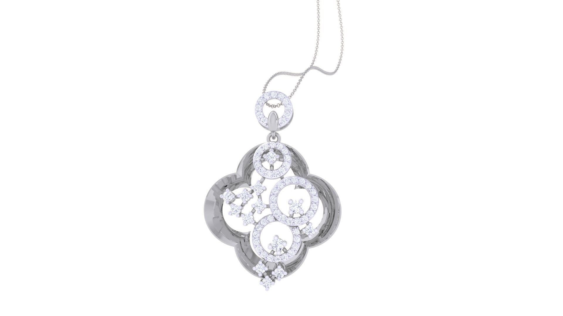 Flower Women Pendant Earrings set 3dm stl obj gltf glb  3D print model_21