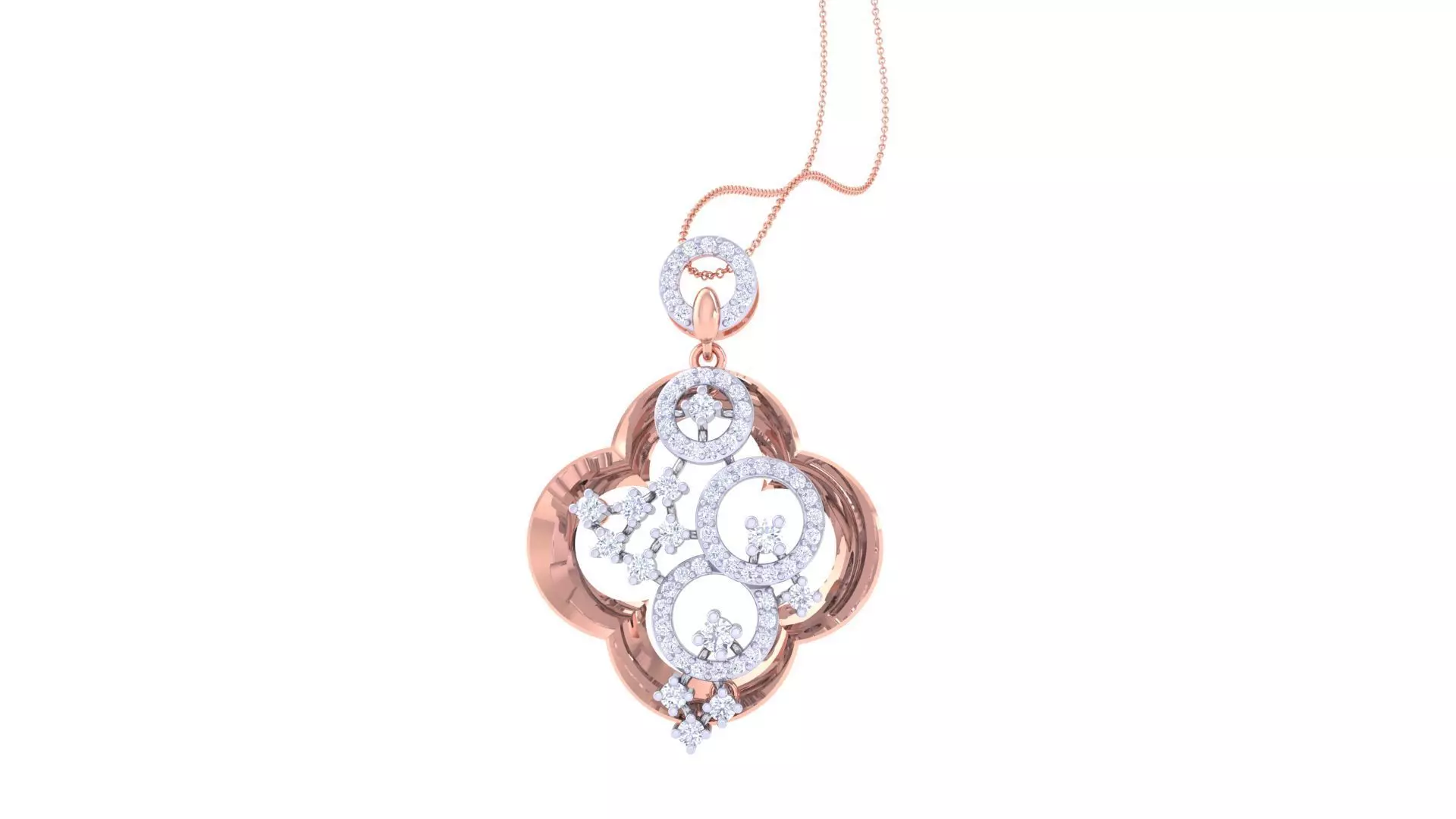 Flower Women Pendant Earrings set 3dm stl obj gltf glb  3D print model_0