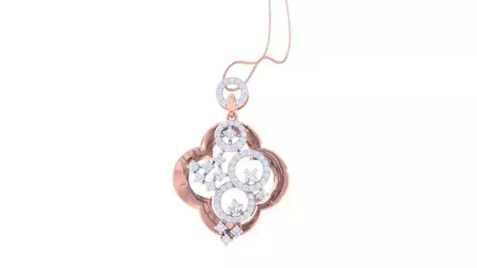 Flower Women Pendant Earrings set 3dm stl obj gltf glb  3D print model